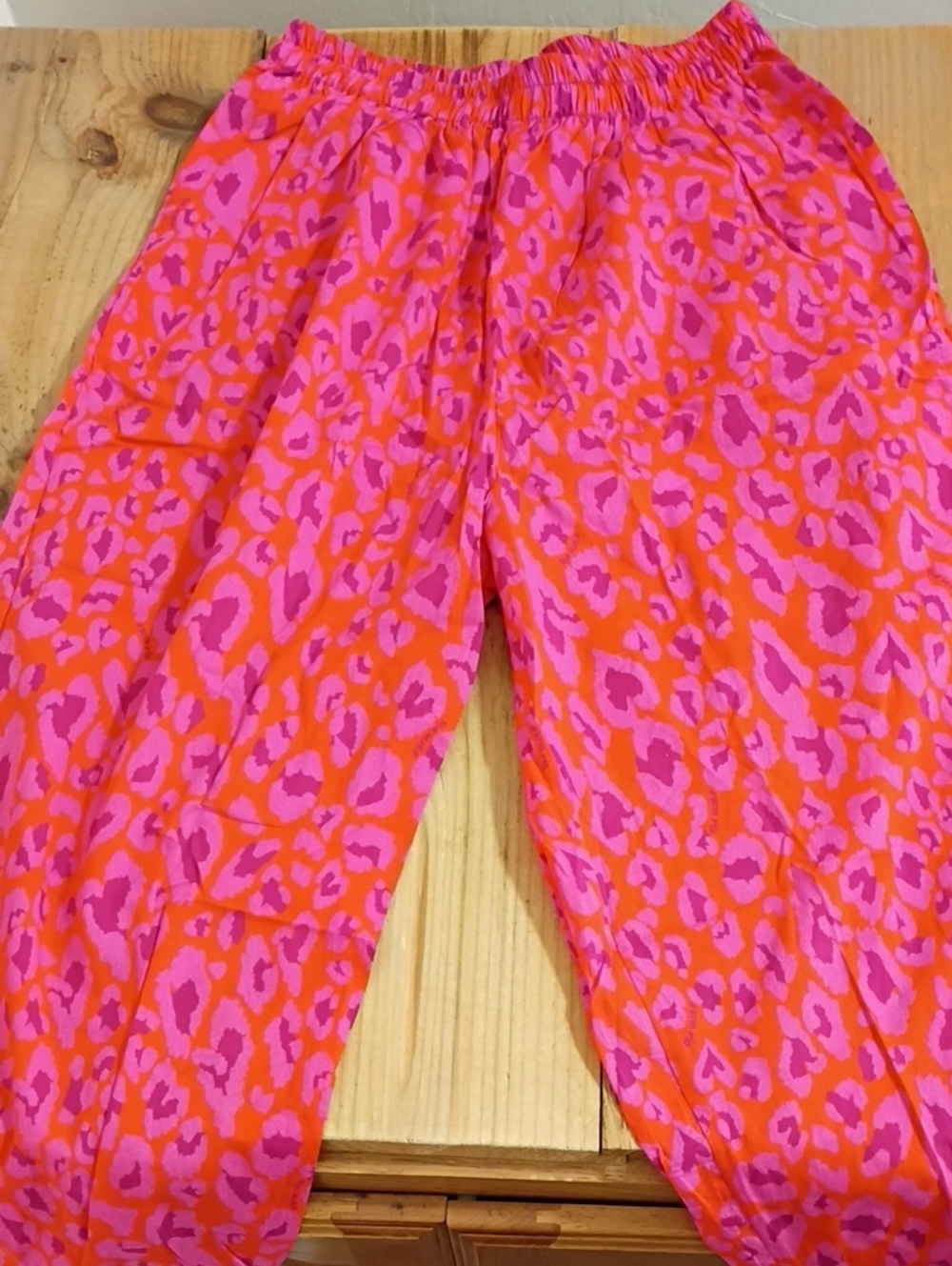 Anthropologie Farm Rio Orange & Purple Print Elastic Waist Pants Size S NWOT